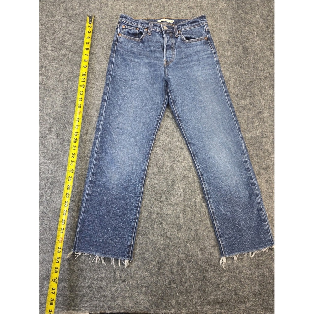 Levi's‎ Premium Womens Blue Denim Medium Wash Wedgie Straight Jeans, 5-Pocket